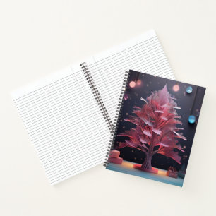 Beautiful girly college notebook of pink 3d tree