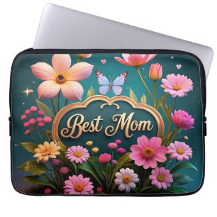 Beautiful glam mother's day flowers  laptop sleeve
