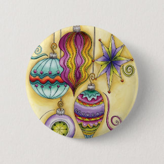Beautiful Glass Colourful Christmas Ornaments 6 Cm Round Badge
