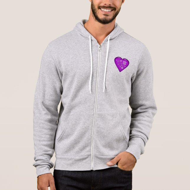 Beautiful Glass Floral Heart Hoodie (Front)