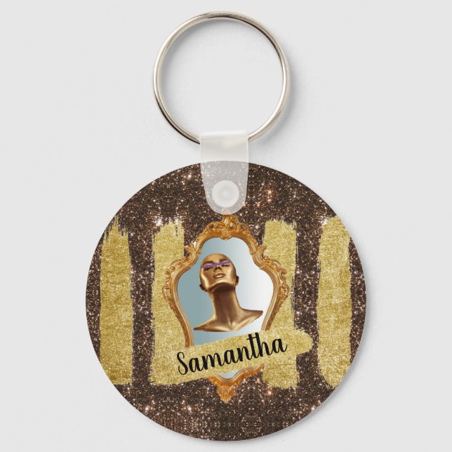 Beautiful Glitter Elegant Chic Glitter Key Ring (Front)