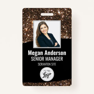 Beautiful Glitter Employee Photo ID Badge