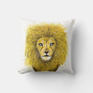 Beautiful Glittery Gold Lion Cushion