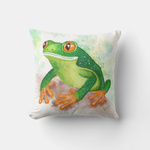 Beautiful Glittery Green Frog Cushion