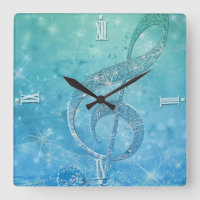 Beautiful glittery shining effect blue treble clef
