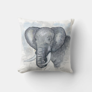 Beautiful Glittery Silver Elephant Cushion