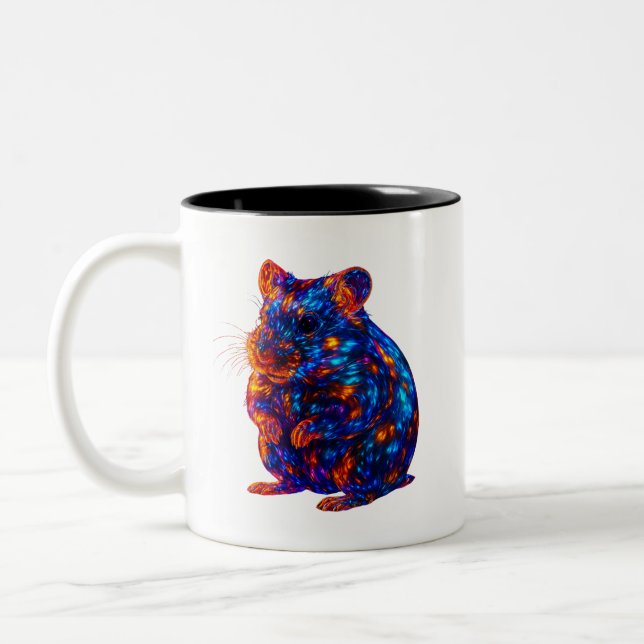 Beautiful Glowing Hamster Art  Two-Tone Coffee Mug (Left)