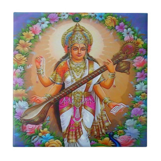 Beautiful Goddess Saraswati Tile