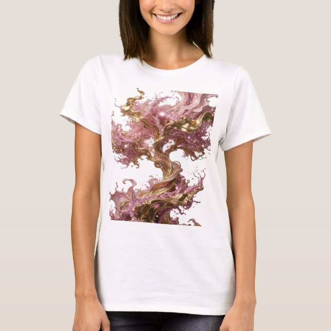 Beautiful Gold ABSTRACT ART Statement Tee (Front)