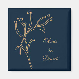 Beautiful gold Art Deco tulips Magnet