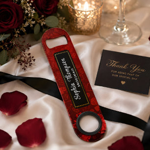 Beautiful Gold Black Red Bridesmaid Wedding Favour