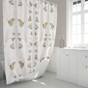 Beautiful Gold Butterflies Shower Curtain