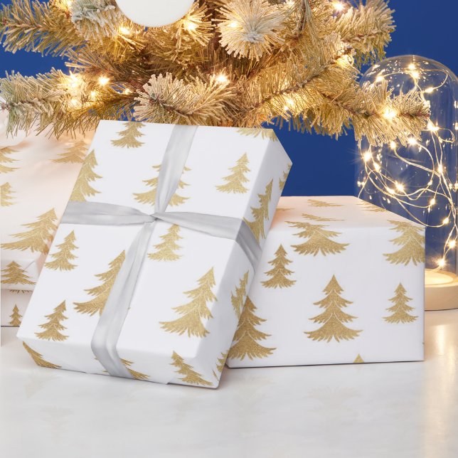 Beautiful Gold Christmas Pattern Wrapping Paper (Holidays)