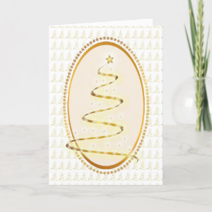 Beautiful Gold Christmas Tree Customisable Card