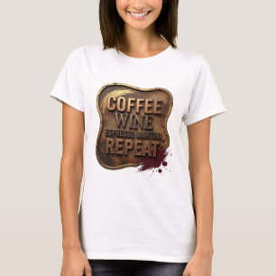 Beautiful Gold COFFEE WINE ESPRESSO MARTINI REPEAT T-Shirt