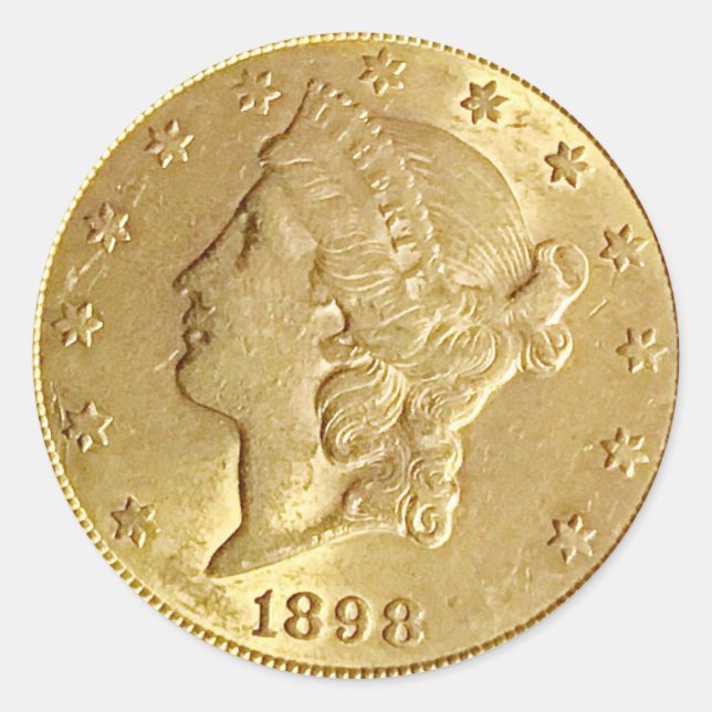 Beautiful Gold Coin Classic Round Sticker (Front)