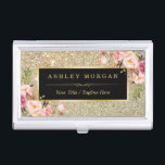 Beautiful Gold Glitter Sparkles Girly Floral Decor Business Card Holder<br><div class="desc">================= ABOUT THIS DESIGN ================= 
Beautiful Gold Glitter Sparkles Girly Floral Decor Business Card Holder. 
(1) All text style,  colours,  sizes can be modified to fit your needs. 
(2) If you need any customisation or matching items,  please contact me.</div>
