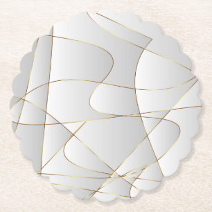 Beautiful gold lines paper coaster