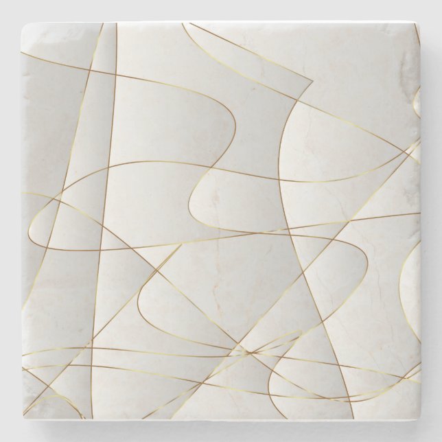 Beautiful gold lines stone coaster (Front)