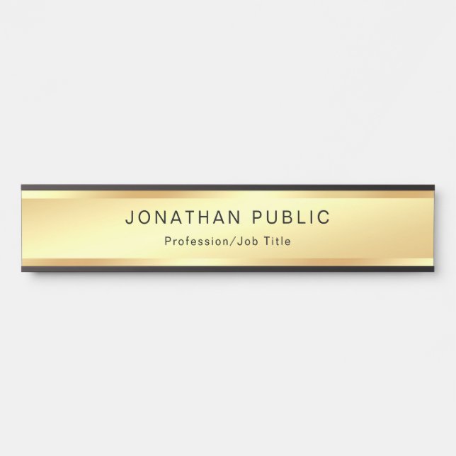 Beautiful Gold Look Glamour Modern Professional Door Sign (Front)