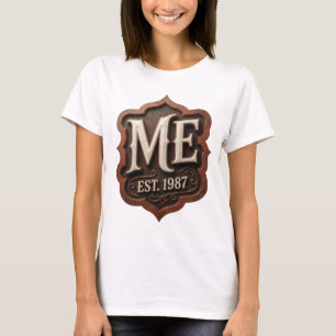 Beautiful Gold ME EST 1987 Text Design T-Shirt