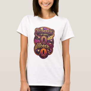 Beautiful Gold NUMBER OF DAYS SOBER 0 Graphic Tee