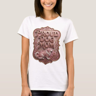 Beautiful Gold PROUD DOG MOM Custom Design T-Shirt
