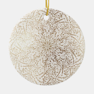 Beautiful Gold Star Christmas Holiday Ceramic Tree Decoration
