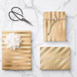 Beautiful Gold Striped Wedding  Wrapping Paper Sheet<br><div class="desc">Beautiful paper for wedding gift giving.  A brilliant gold striped paper for a wedding</div>