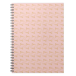 Beautiful Gold Swirling Dots o  Coral Pink Notebook