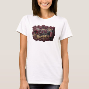 Beautiful Gold WINE AND CATS BRING ME HAPPINESS v2 T-Shirt