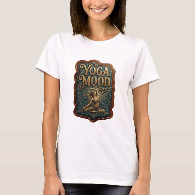 Beautiful Gold YOGA MOOD Statement Tee (Front)
