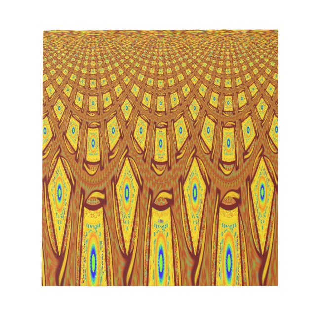 Beautiful Golden Brown African Tribal Print vector Notepad (Front)