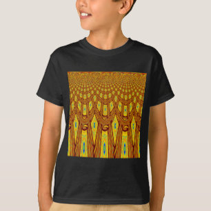 Beautiful Golden Brown African Tribal Print vector T-Shirt