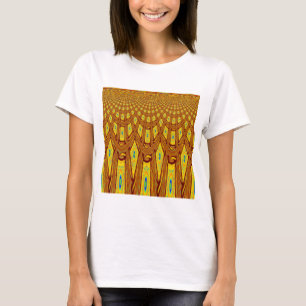 Beautiful Golden Brown African Tribal Print vector T-Shirt