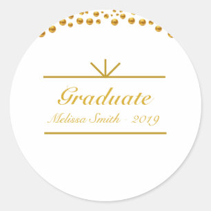 Beautiful Golden Graduate Sticker