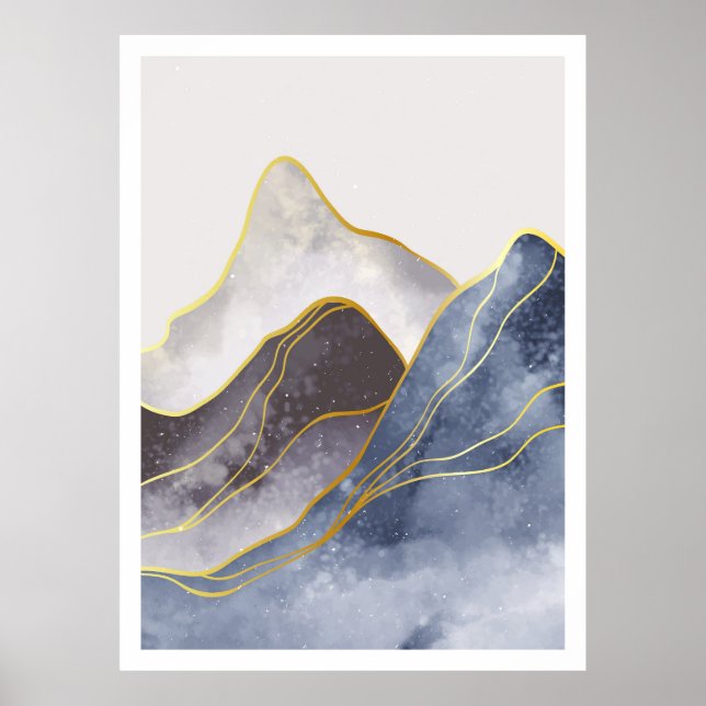  Beautiful golden line art Poster (Front)