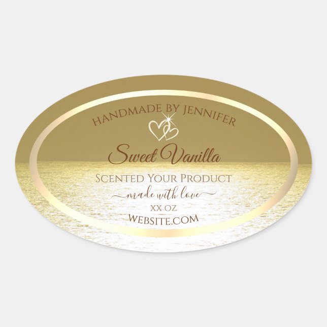 Beautiful Golden Ocean Product Packaging Labels (Front)