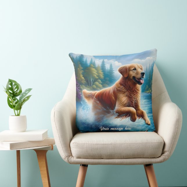 Beautiful Golden Retriever Cushion (Chair)