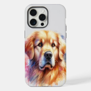 Beautiful Golden Retriever in Watercolor iPhone 15 Pro Max Case