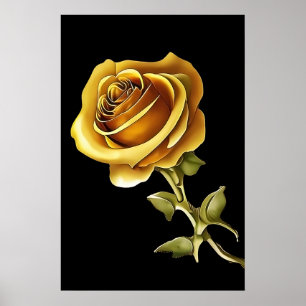 Beautiful Golden Rose Poster