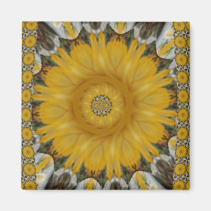 Beautiful Golden Sun Flower Bright Design Magnet