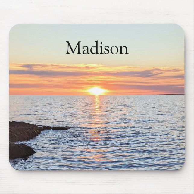 Beautiful Golden Sunset Custom Name Mouse Pad (Front)