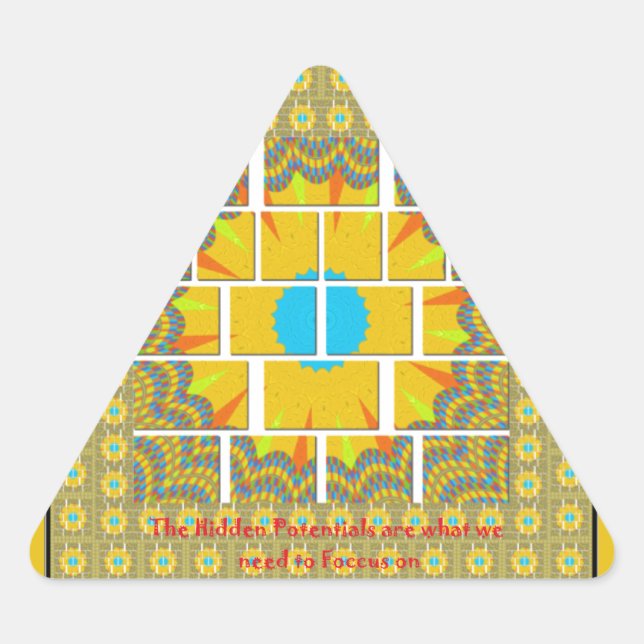 Beautiful golden yellow amazing graphic design   triangle sticker (Front)