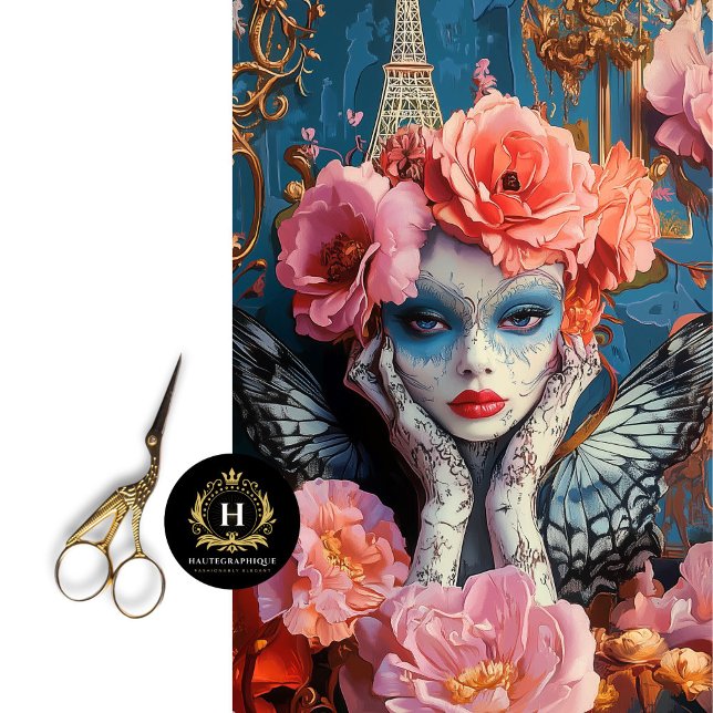 Beautiful Gothic Gargoyle Eiffel Tower Decoupage  Tissue Paper (Creator Uploaded)