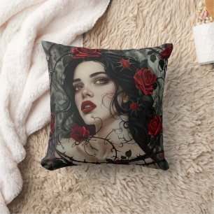 Beautiful Gothic Woman Cushion