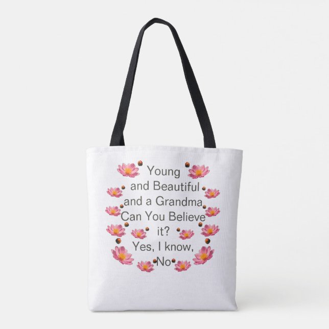 Beautiful Grandma Flowers Tote (Back)