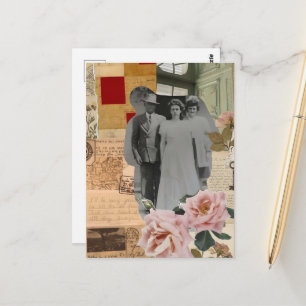 Beautiful Grandparents Mixed Media Collage Postcard