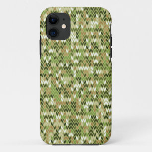 Beautiful granny knit pattern in green olive colou Case-Mate iPhone case