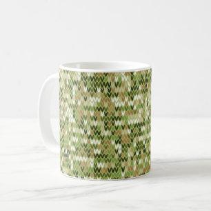 Beautiful granny knit pattern in green olive colou coffee mug